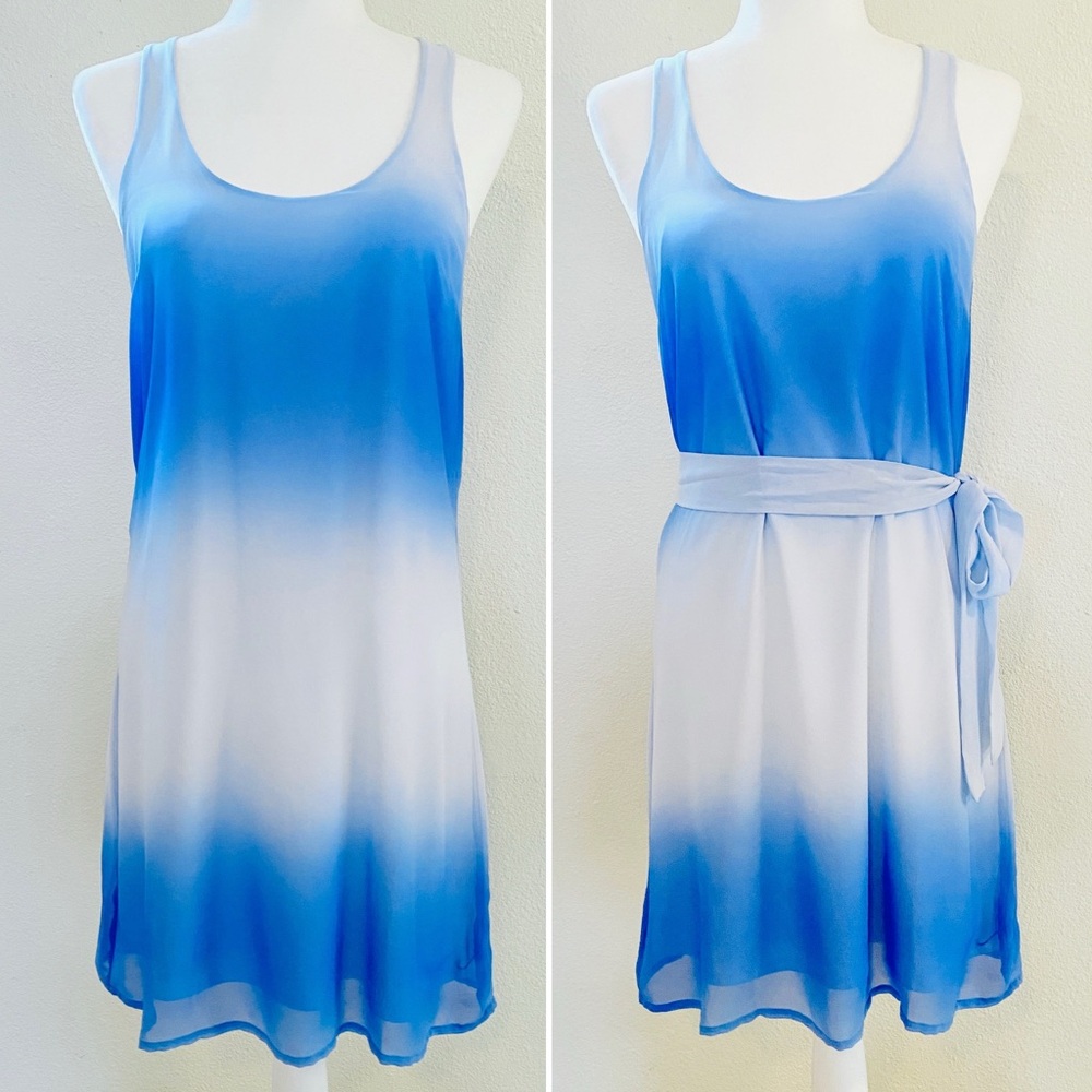 Forever 21 Blue and White Ombré Sleeveless Dress